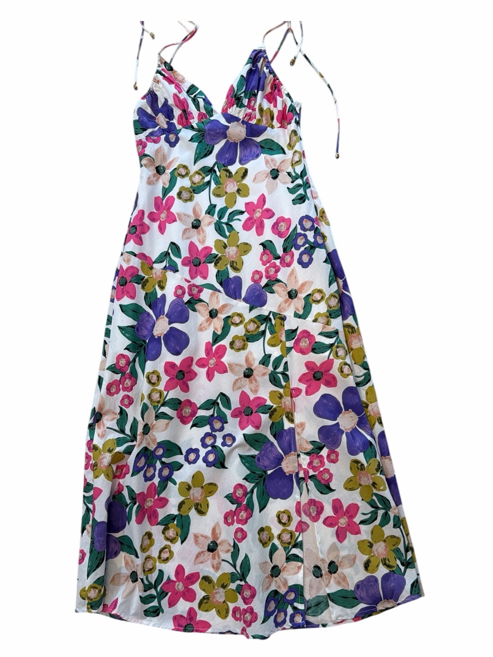 Here Comes the Sun Floral Tie-Strap Midi Dress